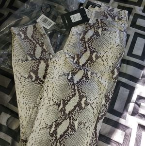 Snake skin skinny pants